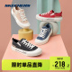 Skechers斯凯奇帆布鞋春秋男女同款休闲鞋复古情侣饼干鞋低帮板鞋