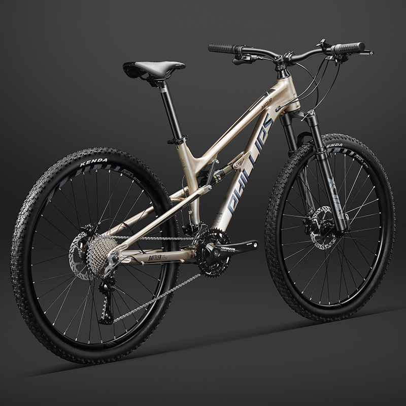 菲利普软尾山地车自行车禧玛诺油碟刹车线控成人男女式变速降越野