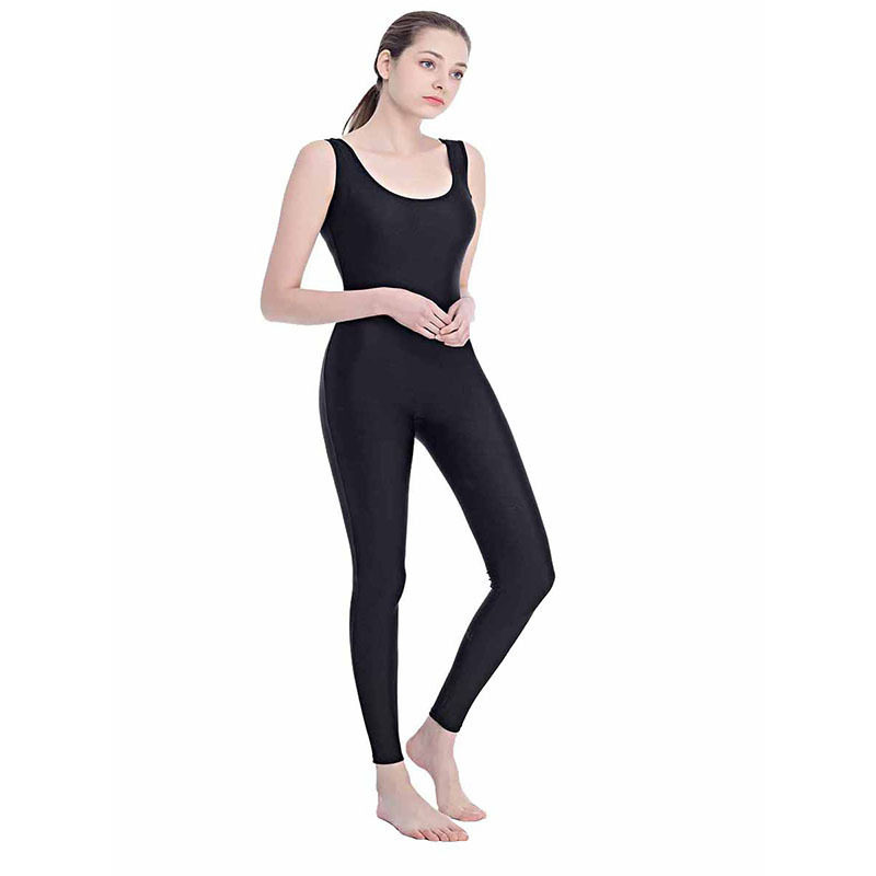 新品空中瑜伽连体芭蕾舞一体式紧身练功服体操弹力无袖基础训练衣