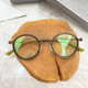 做旧复古风眼镜框圆形钛架近视眼镜可配有度数防蓝光镜片防辐射