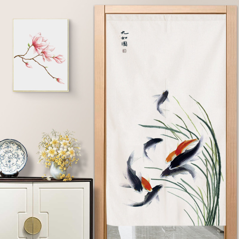 荷花门帘风水帘