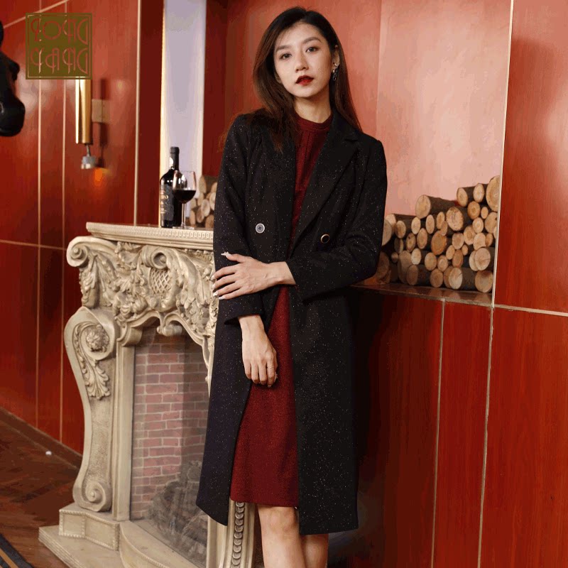 宗洋zongyang女装2021冬季新品羊毛大衣常规过膝7727