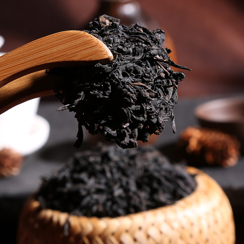 黑美人湖南安化黑茶天尖 安化贡品天尖茶 篓装散茶叶竹篓黑茶1kg