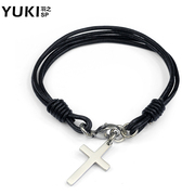 YUKI jewelry men''s bracelets titanium steel leather bracelet flows cool Europe bracelet jewelry cross original jewelry