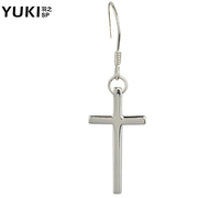 YUKI men''s silver jewelry and white fungus nails Silver 925 American men decorated City boy ear hooks simple cross original