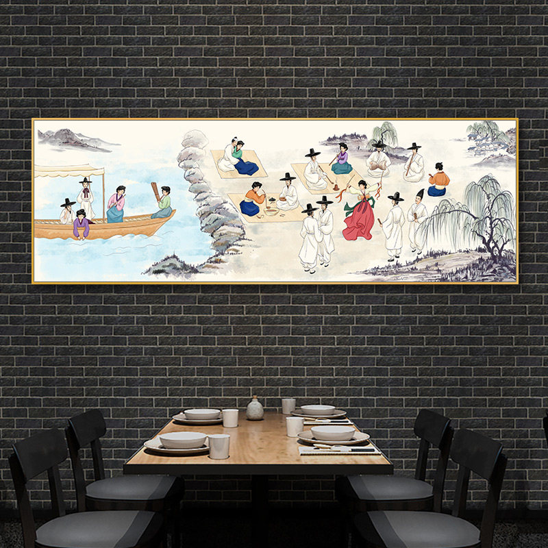 韩式烤肉装饰画韩国餐厅挂画料理饭店墙壁画朝鲜民俗火锅美食挂件