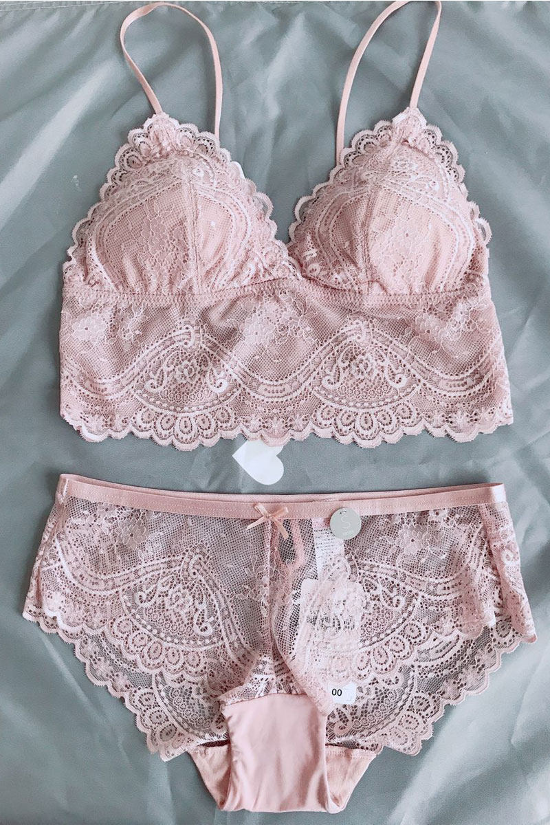 68内衣6ixty8ight内衣女无钢圈薄款蕾丝内衣裤新款三角杯文胸套装