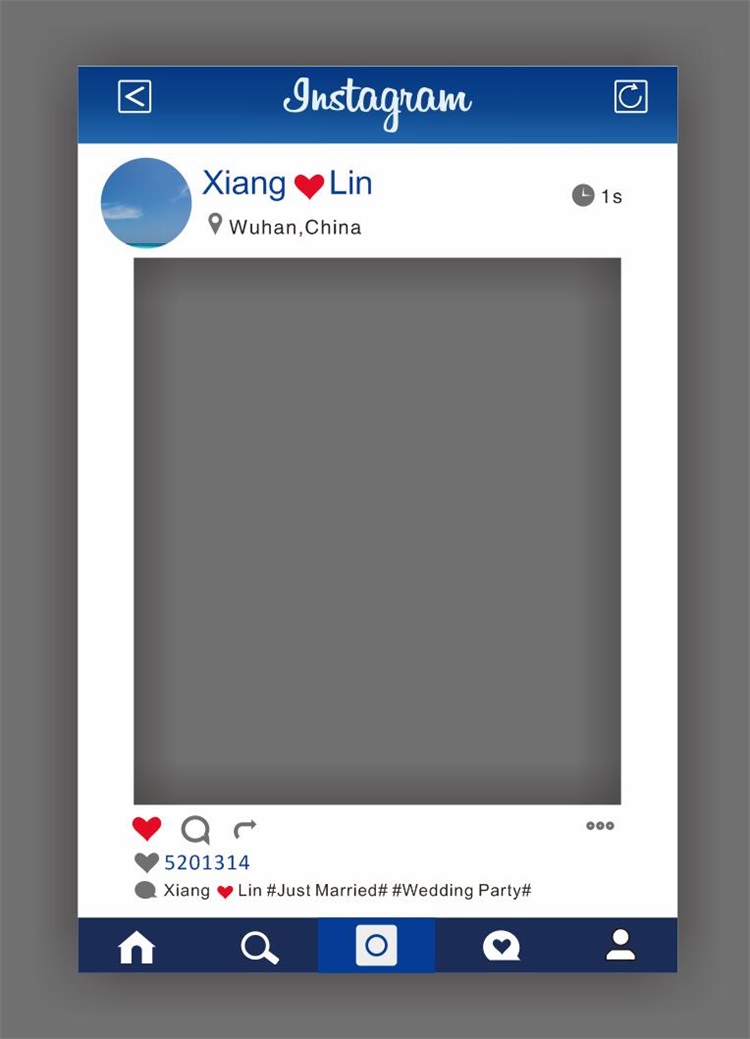 instagram朋友圈设计素材页面模版合影区婚礼设计拍照