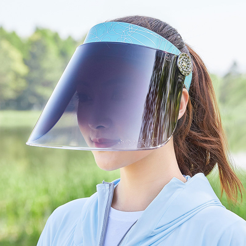 面罩遮脸防晒帽子女夏季挡风雨防紫外线遮阳帽骑车电动车太阳帽男