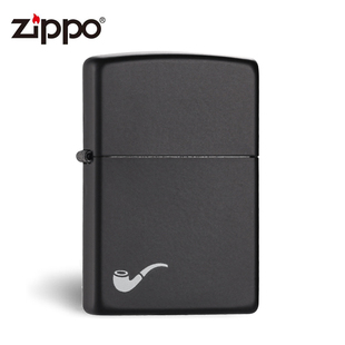 官方正版zippo煤油打火机黑哑漆218PL烟斗专用之宝个性创意zipper