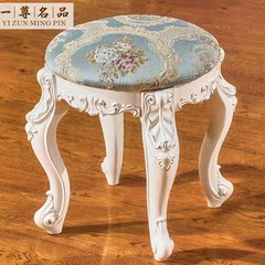 欧式梳妆凳简约布艺软包餐桌凳田园实木化妆凳子卧室公主凳美甲凳