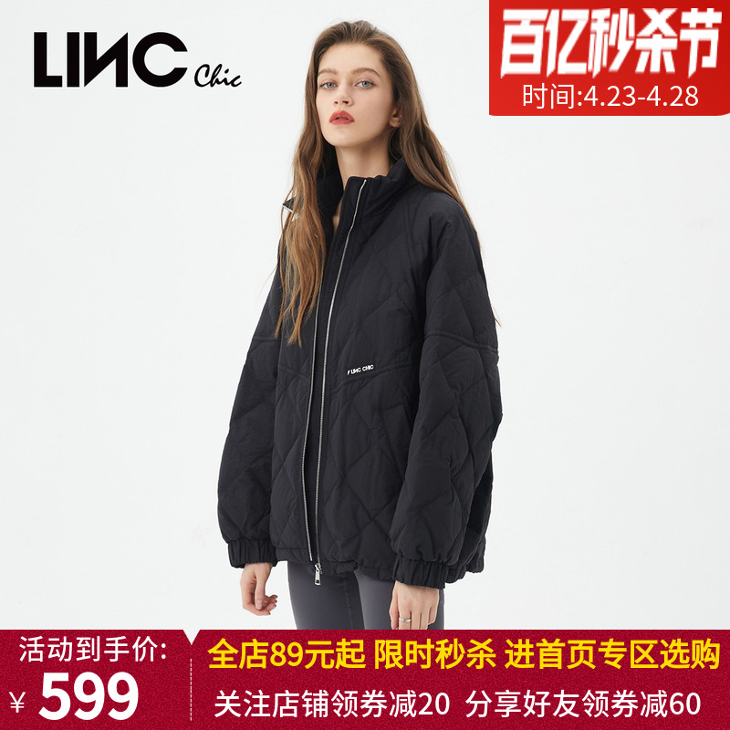 【商场同款】LINC金羽杰2021秋短款轻薄夹克羽绒服女Y21802089