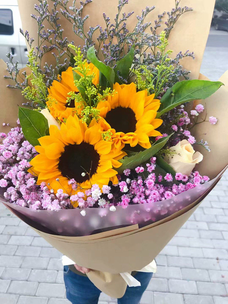 向日葵花束圣诞节生日合肥鲜花速递同城马鞍山安庆花店探望送花