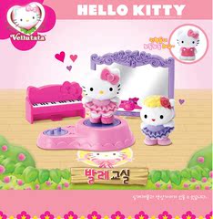 韩国代购hello kitty凯蒂猫仿真钢琴旋转舞台蛋糕店外卖车玩具