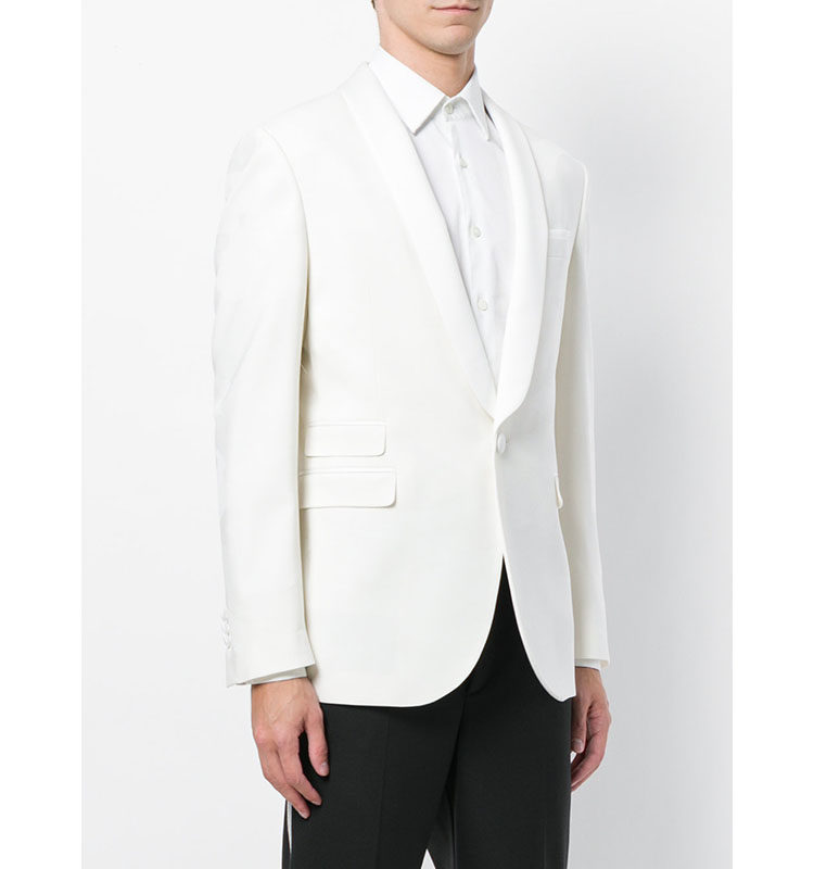 19新款男士白色西装礼服 意大利进口面料高级定制级热卖婚礼宴会