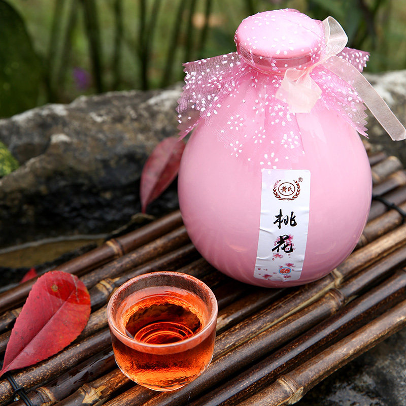 纯粮酿造贵州黄氏十里醉桃花酒水蜜桃糯米酒低度少女甜味酒花果酒