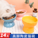 陶瓷猫碗猫咪食碗15度斜口保护颈椎自动饮水器防打翻大号猫粮碗