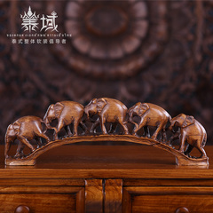 泰域 东南亚木雕大象桌面装饰摆件 泰式居家饰品客厅创意摆件摆设