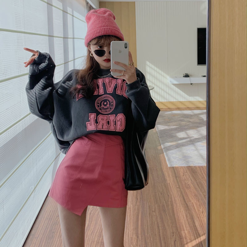 155小个子显高炸街套装潮女时尚洋气气质卫衣搭配裙子两件套秋冬