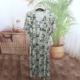 时尚设计感不规则V领桑蚕丝连衣裙女夏季宽松短袖腰带真丝A字裙新