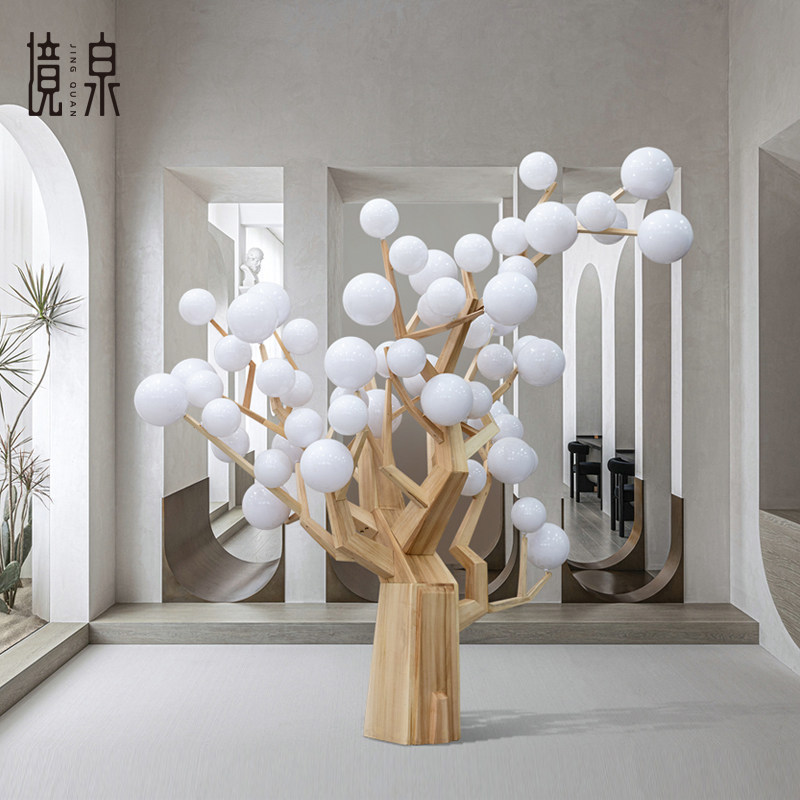 树球装置艺术品大型落地摆件商场展厅售楼处大厅现代软装美陈装饰