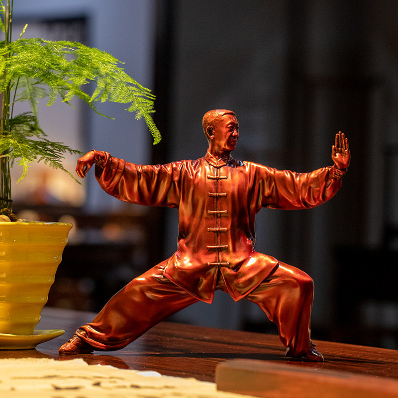 老仙翁太极拳经典动作铜工艺家居饰品客厅软装摆件送父母可定制款