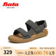Bata凉鞋男夏季新款透气舒适休闲牛皮软底百搭沙滩鞋60161BL4
