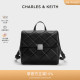 CHARLES&KEITH23新品CK2-60782296英伦风菱格双肩包背包春夏女包