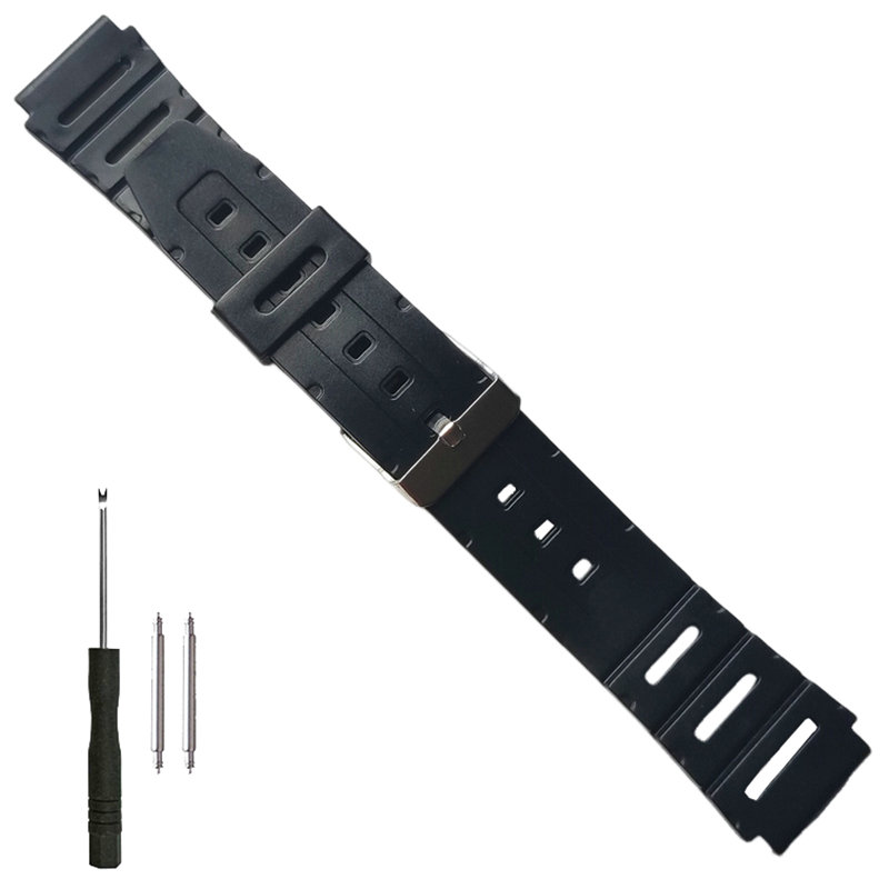 代用卡西欧CASIO电子手表带W-59 W-85 JC-30 W-64 柔软黑色替换带