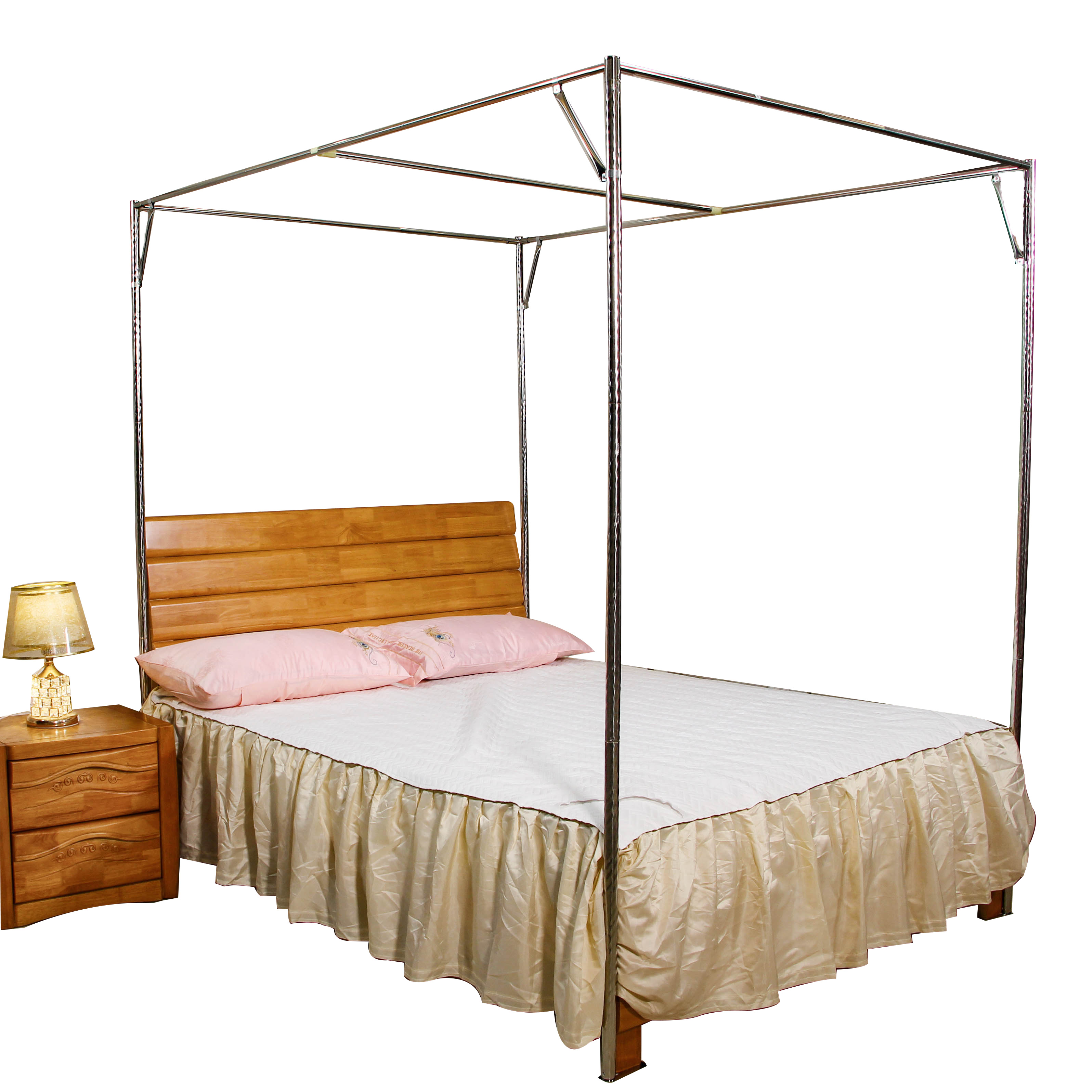 蚊帐杆子支架不锈钢架子床架家用家用加粗加高2.2米高　上下床2.6