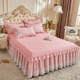 全棉床裙单件纯棉公主风粉色蕾丝花边1.8m床上围裙式防尘罩四季款
