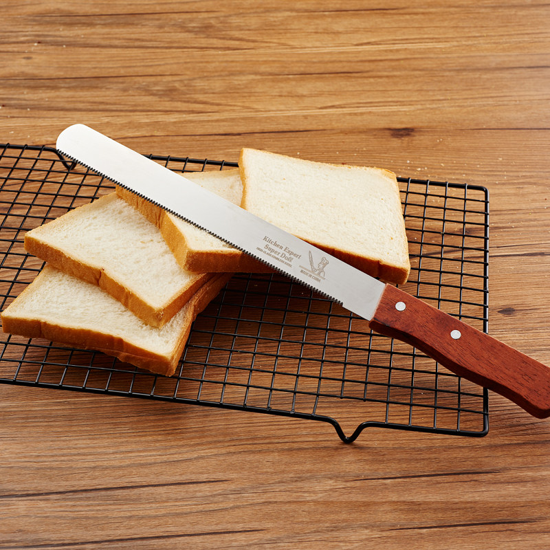 烘焙工具面包刀 锯齿刀 切片刀具蛋糕吐司 不锈钢土司刀 木柄锯齿