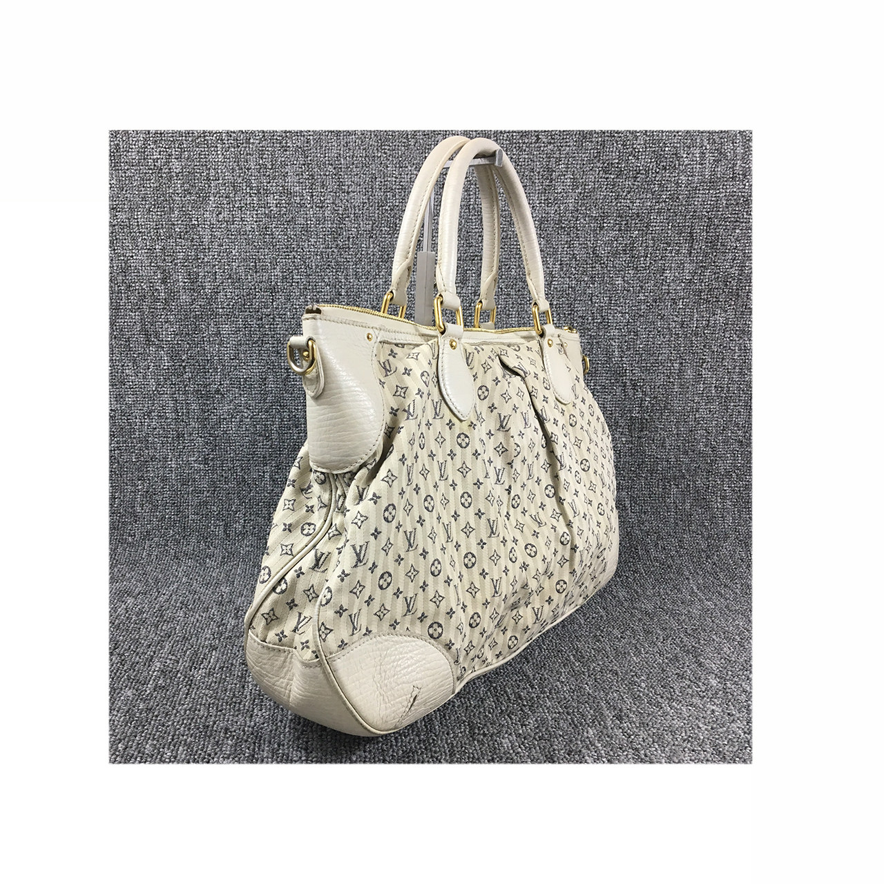 [9.0新]路易威登lv女士白色老花手提单肩包