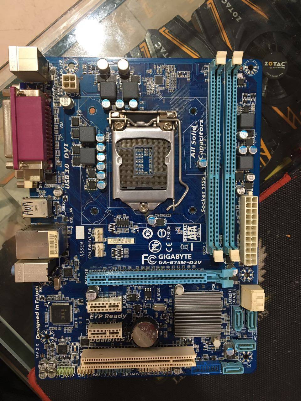 1155主板二手_b75主板技嘉b75m-d3v全固usb3.