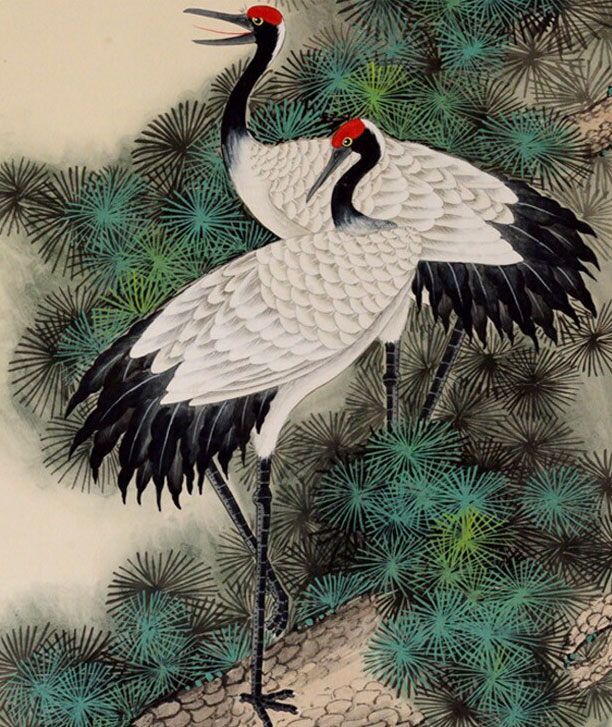 中央美院教授 特级国画家 金鸿钧《松龄鹤寿》