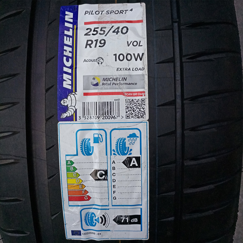 米其林轮胎255/40R19 100 W Pilot Sport竞驰4 沃尔沃S90原配包邮