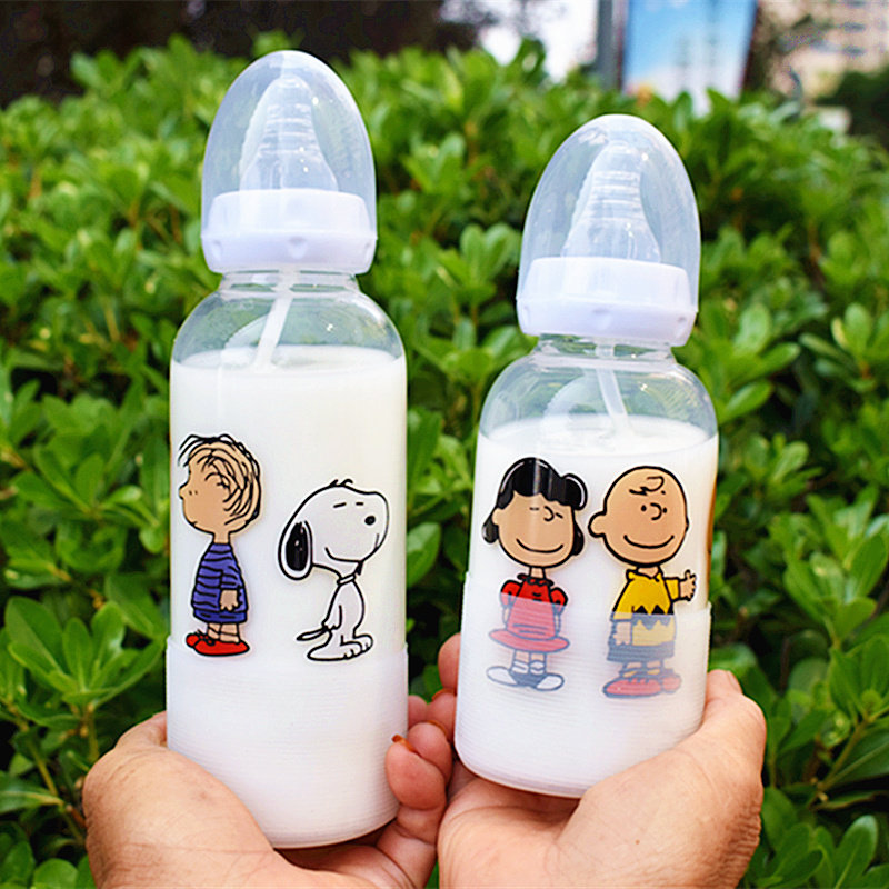可爱新生儿宝宝奶瓶水杯创意个性玻璃杯网红女学生成人杯子抖音