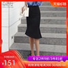 百洛安半身裙高腰中裙夏季新款女装韩版通勤百搭开叉修身包臀裙子 百洛安半身裙高腰中裙夏季新款女装韩版通勤百搭开叉修身包臀裙子
