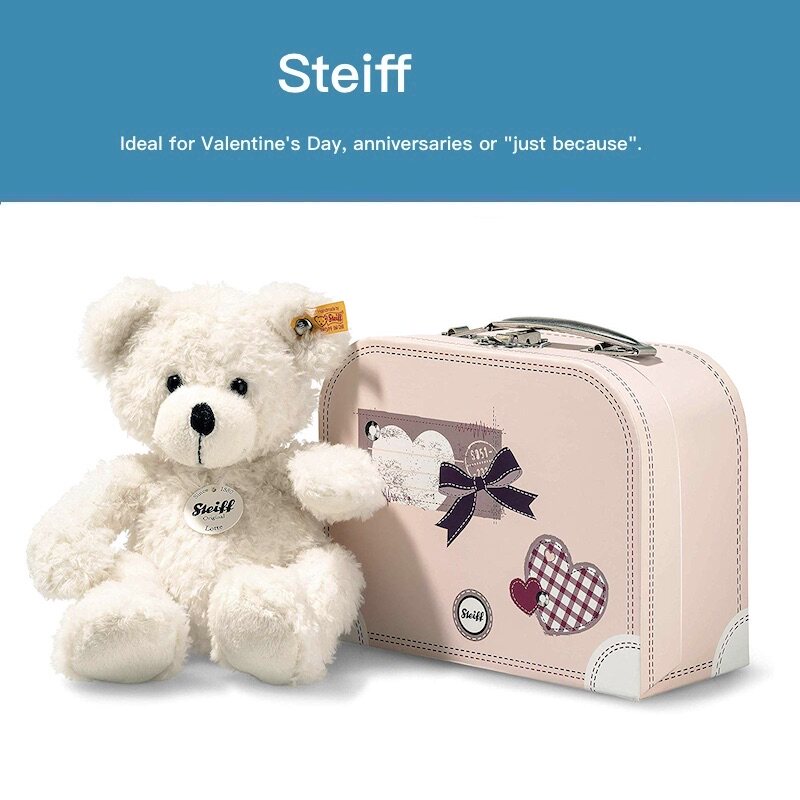 steiff 限量_德国steiff正版限量teddy bear小箱子白色泰迪熊公仔玩偶
