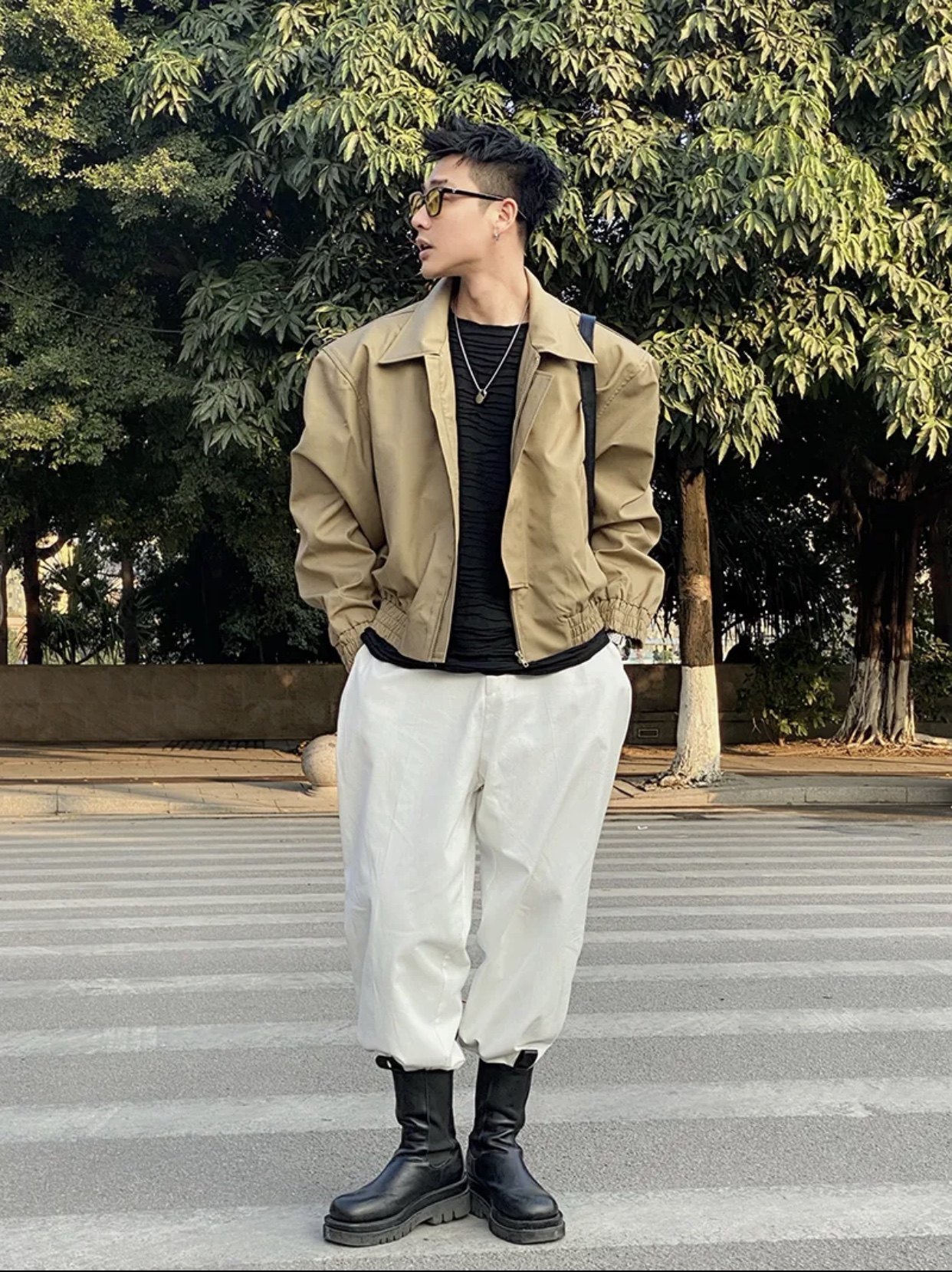 飞行员夹克百搭工装休闲短款宽松高级感潮男翻领春季流行薄款外套