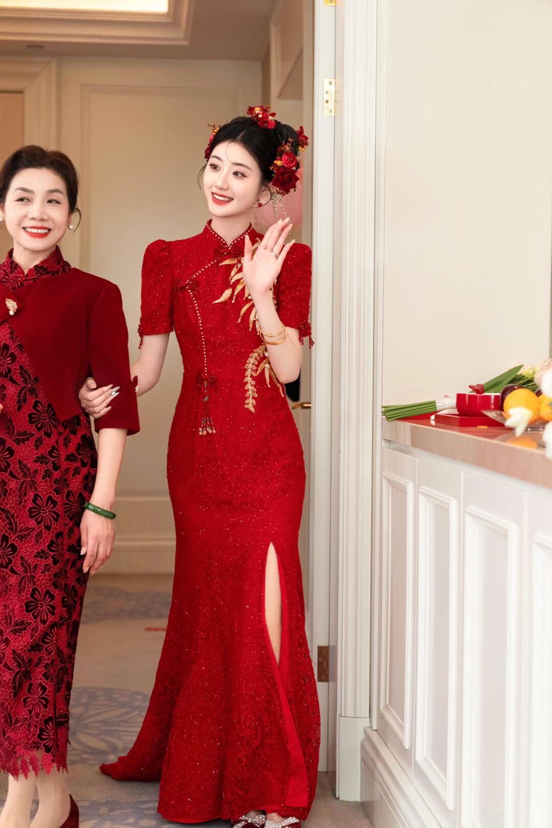 订婚礼服高级感气质小众设计新中式国风改良旗袍红色超好看连衣裙