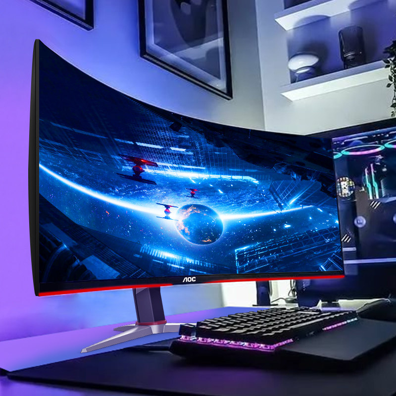 5ms响应曲面hdr台式144hz曲屏c27g2z高清屏幕32液晶电脑外接ps4k游戏