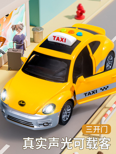 大号出租车玩具男孩儿童的士宝宝惯性小汽车仿真模型益智早教3岁4