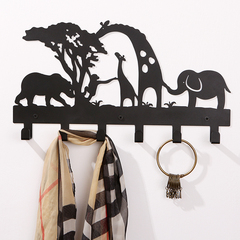 创意原创非洲丛林大象动物挂钩壁挂田园风格铁艺衣服挂钩衣钩挂饰