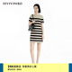 IIIVIVINIKO2024夏季新款“重磅针织肌理”质感通勤收腰A字连衣裙