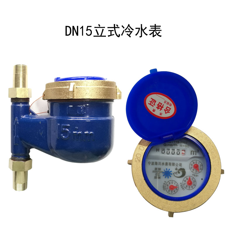 立式式高灵敏水表 滴水计数水表竖式 家用冷水表4分6分dn15 dn20