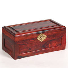 红酸枝木质首饰盒手饰品收纳盒 红木雕装饰盒印章盒复古实木盒子