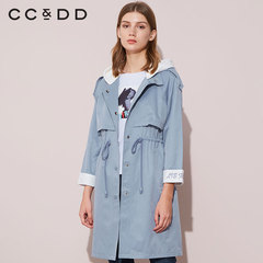 CCDD2020春装新品专柜正品时尚韩版个性收腰长款风衣女舒适外套