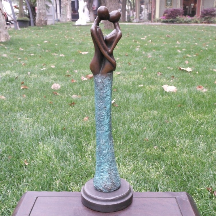 铜像吻抽象人体艺术雕塑摆件客厅书房玄关纯手工情侣爱意桌面饰品