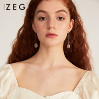 ZEGL复古巴洛克耳环耳坠女气质长款耳夹耳钉高级感2022新款潮耳饰